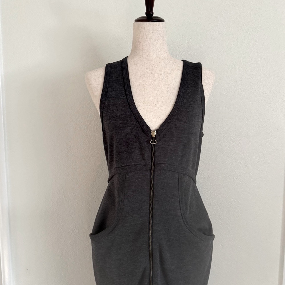Alexander Wang Black Sleeveless Knit Bodycon Dress Front Zipper | Size 8 | $50